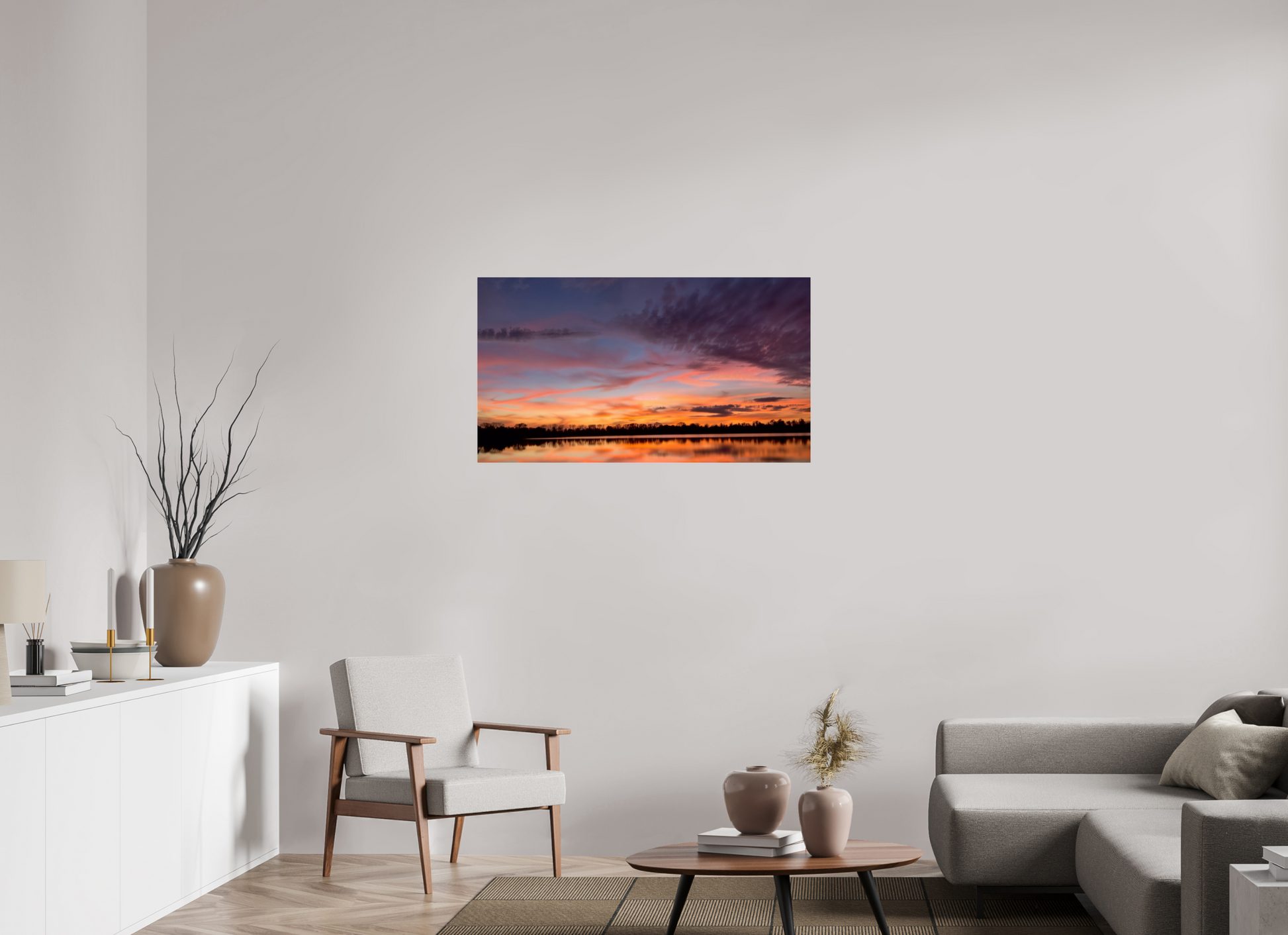 107,8 x 60 cm, Tirage photo sous Verre acrylique 12 Reflets d’un Même Ciel XII – Les Voiles du Crépuscule