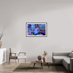 96 x 60 cm, 4 Cadre Noir : Passe-Partout Blanc Lorsque la lumière se souvient des fleurs