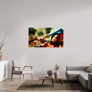 144 x 81 cm, Tirage photo contrecollé sur Dibond Les maisons sous l’écorce du monde