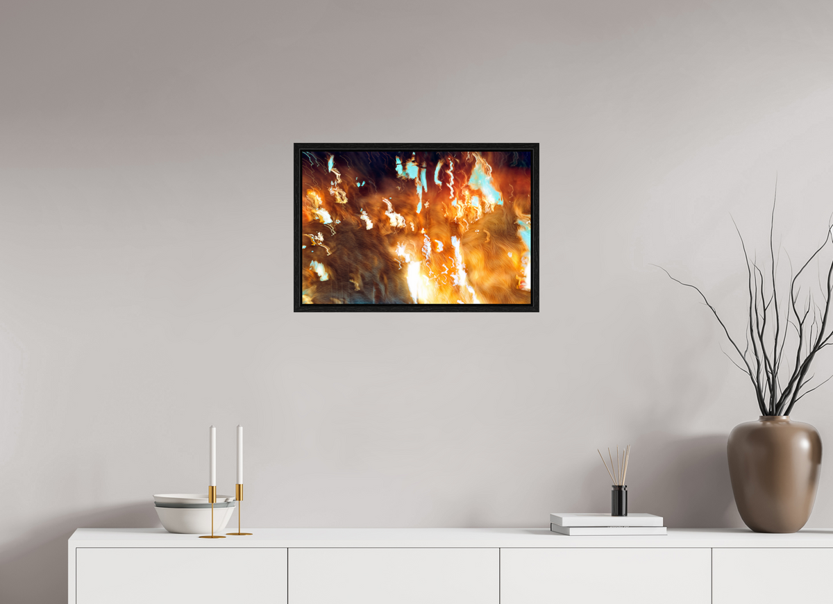 60 x 40 cm, Caisse américaine Noire Les braises du souvenir