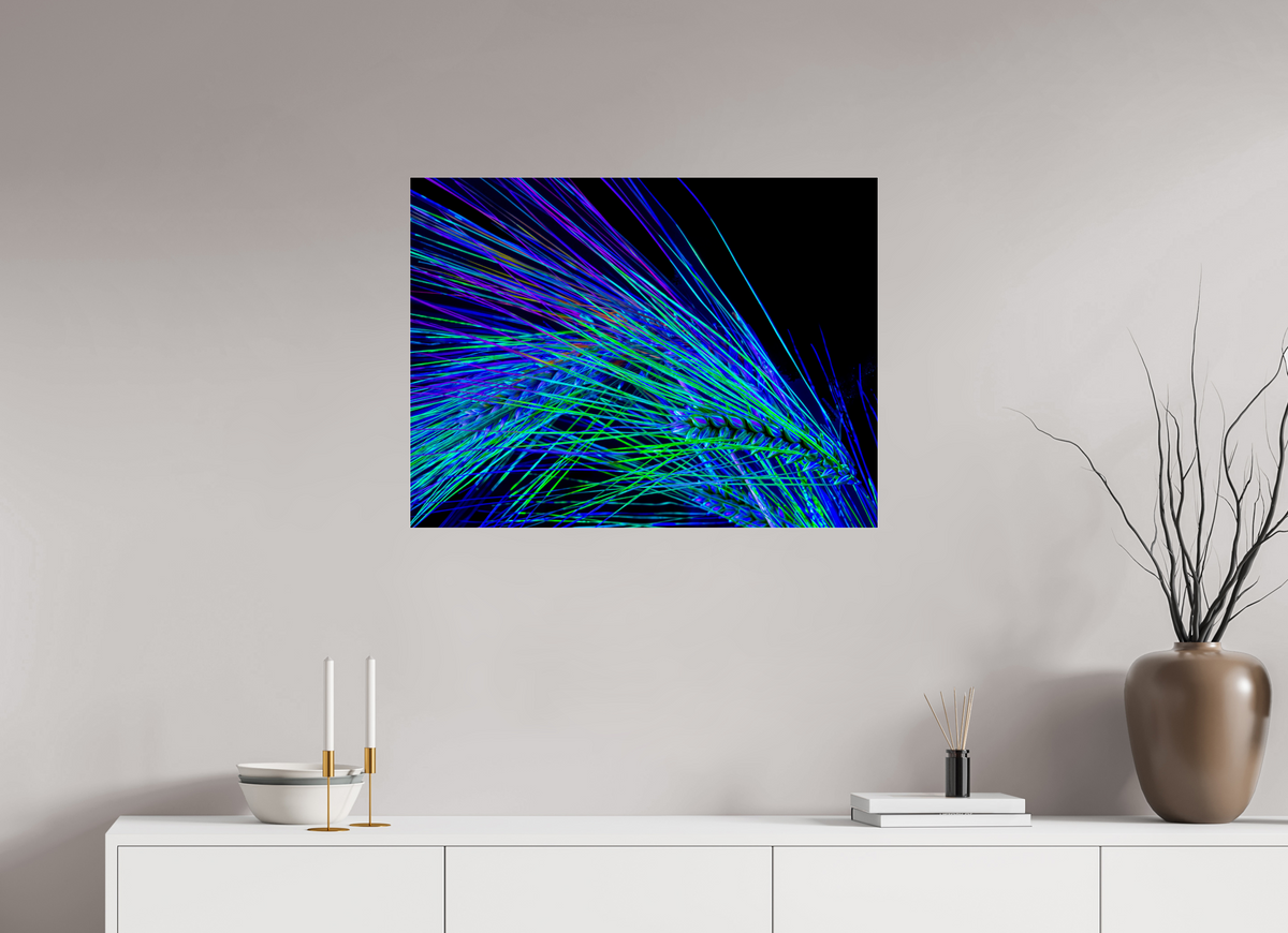 80 x 60 cm, Tirage photo sous Verre acrylique Danse des Épis Électriques