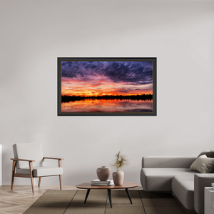160 x 90 cm, Cadre Noir-Or 3 Reflets d’un Même Ciel III – L’Heure Incandescente