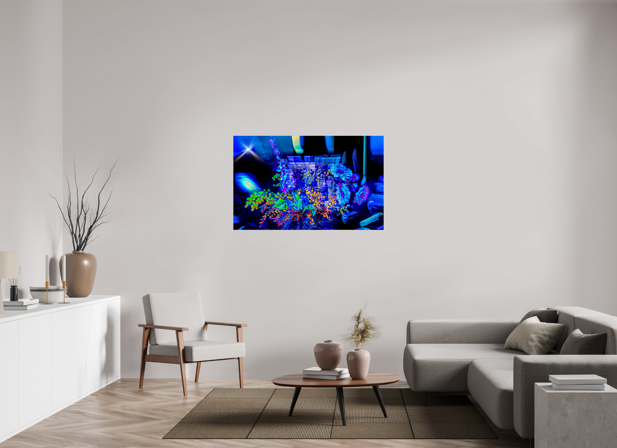 128 x 80 cm, Tirage photo contrecollé sur Dibond Le bouquet où nos rêves s’illuminent