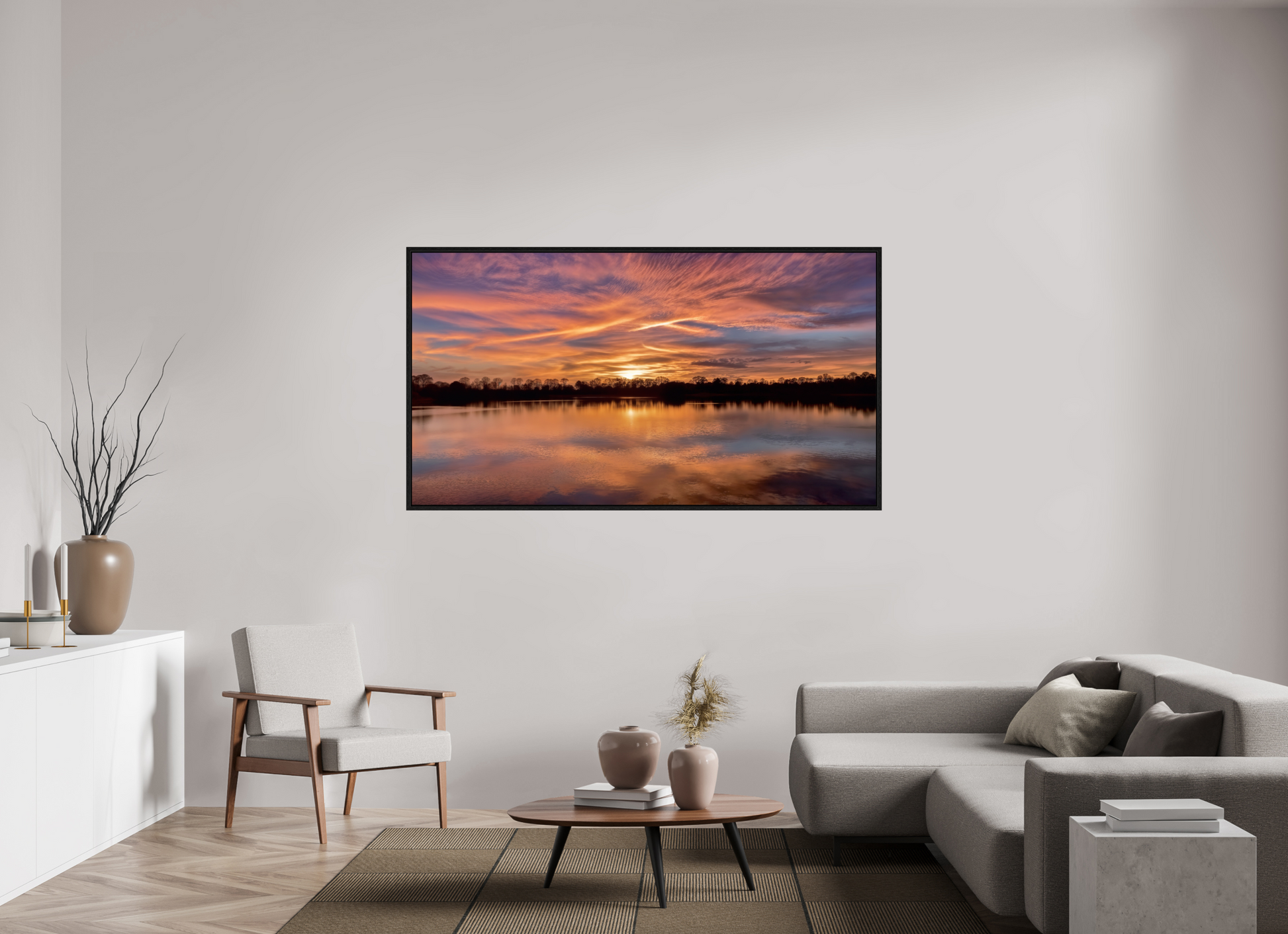 184 x 100 cm, Caisse américaine Noire 14 Reflets d’un Même Ciel XIV – La Lumière Dorée