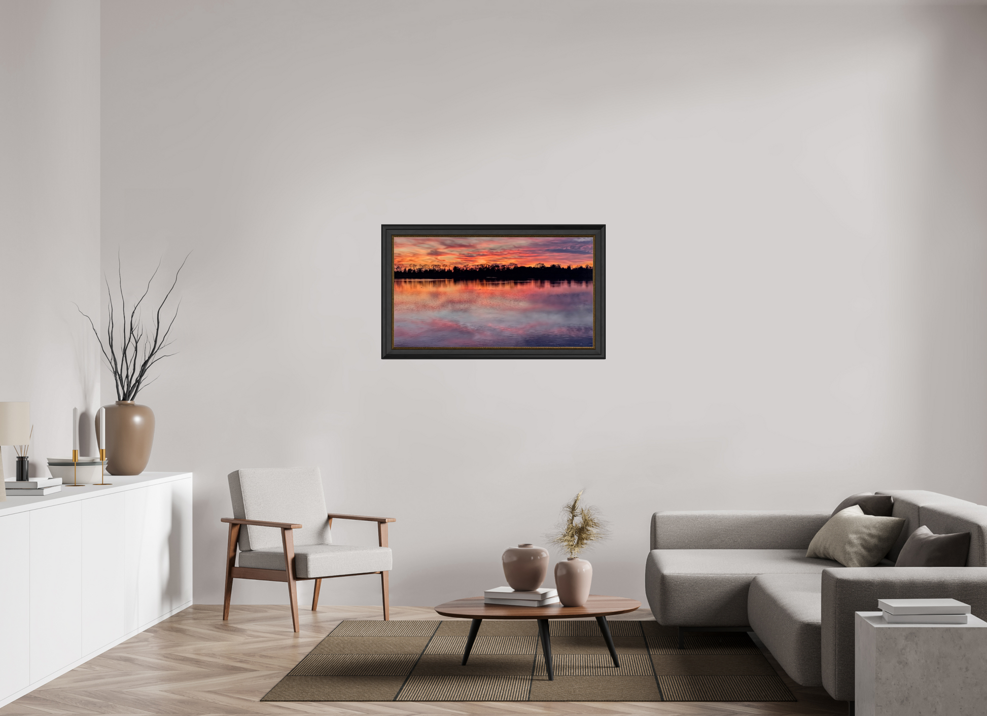 107,4 x 60 cm, Cadre Noir-Or 5 Reflets d’un Même Ciel V – Le Ciel Renversé
