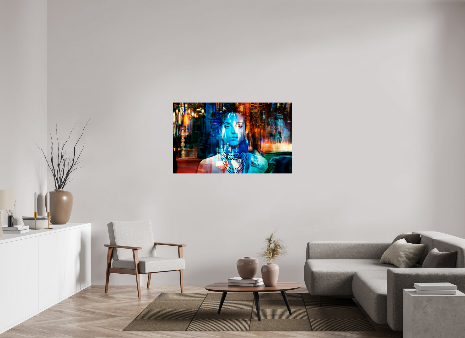 134,2 x 80 cm, Tirage photo sous Verre acrylique Métropole Intérieure
