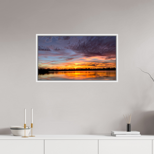 80 x 45 cm, Caisse américaine Blanche 11 Reflets d’un Même Ciel XI – L’Éclat du Couchant