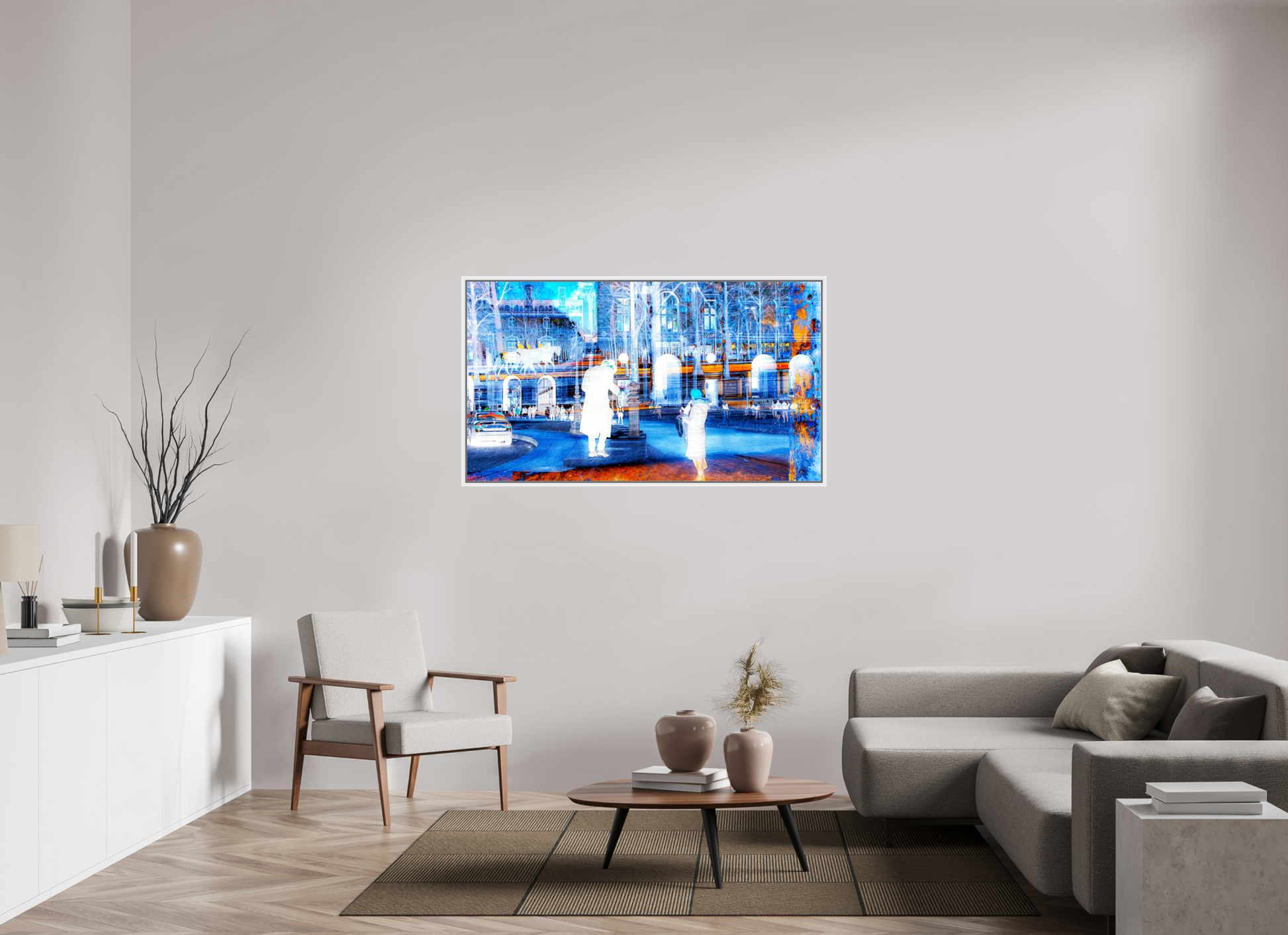 144 x 81 cm, 9 Caisse américaine Blanche Ce que la ville montre à ceux qui s’arrêtent