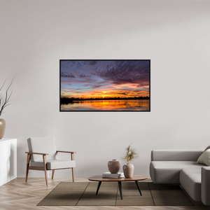 160 x 90 cm, Caisse américaine Noire 11 Reflets d’un Même Ciel XI – L’Éclat du Couchant