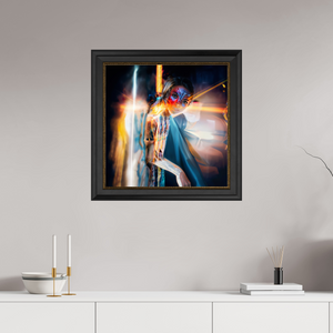 60 x 60 cm, Cadre Noir-Or Icône Ailée