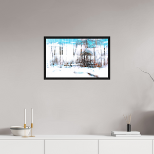 64 x 40 cm, Caisse américaine Noire La Forêt qui chante la neige