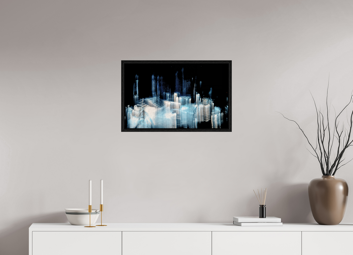 64 x 40 cm, Caisse américaine Noire Cathédrale de glace brisée