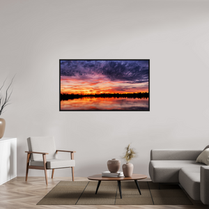 160 x 90 cm, Caisse américaine Noire 3 Reflets d’un Même Ciel III – L’Heure Incandescente