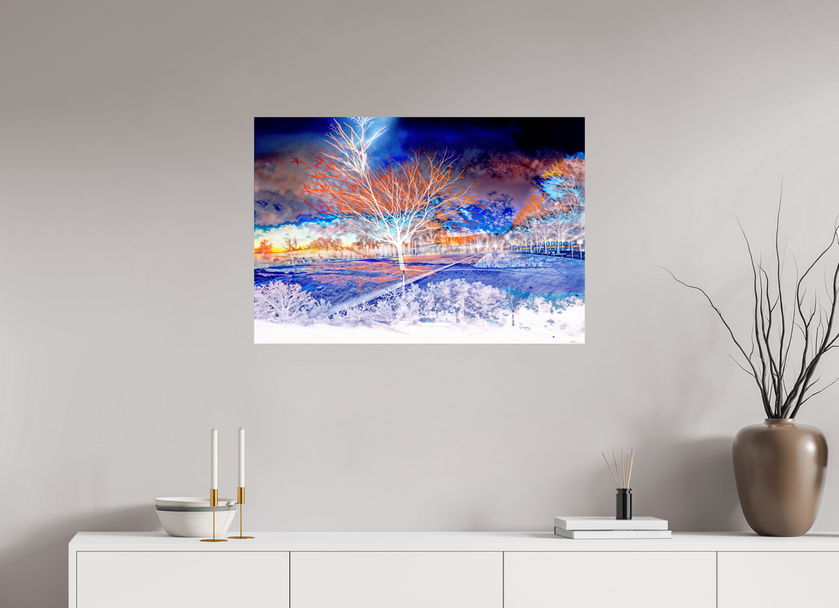 87,5 x 60 cm, Tirage simple sur papier photo Fuji Crystal Pearl L’arbre qui se souvenait de tous les ciels