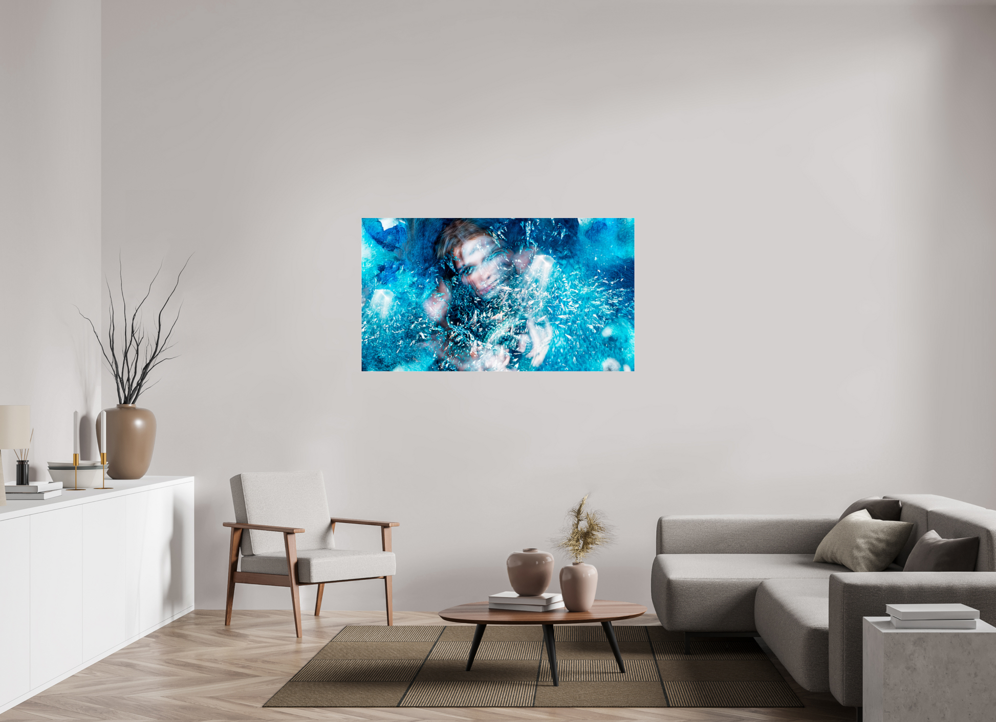 144 x 81 cm, Tirage photo sous Verre acrylique Cristallisation