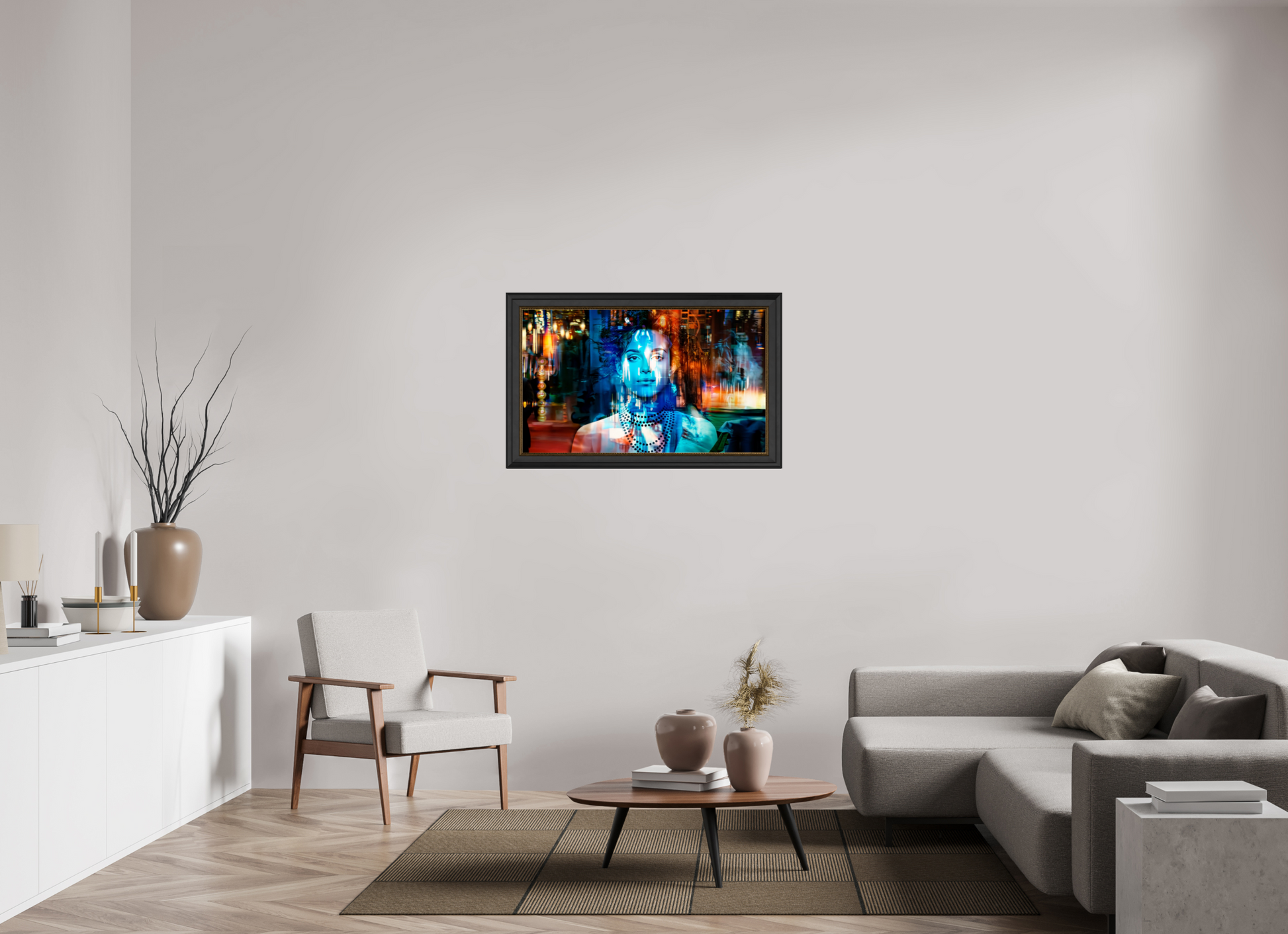 100,7 x 60 cm, Cadre Noir-Or Métropole Intérieure