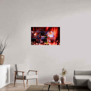 96 x 60 cm, Tirage photo sous Verre acrylique L’étreinte des pétales ardents