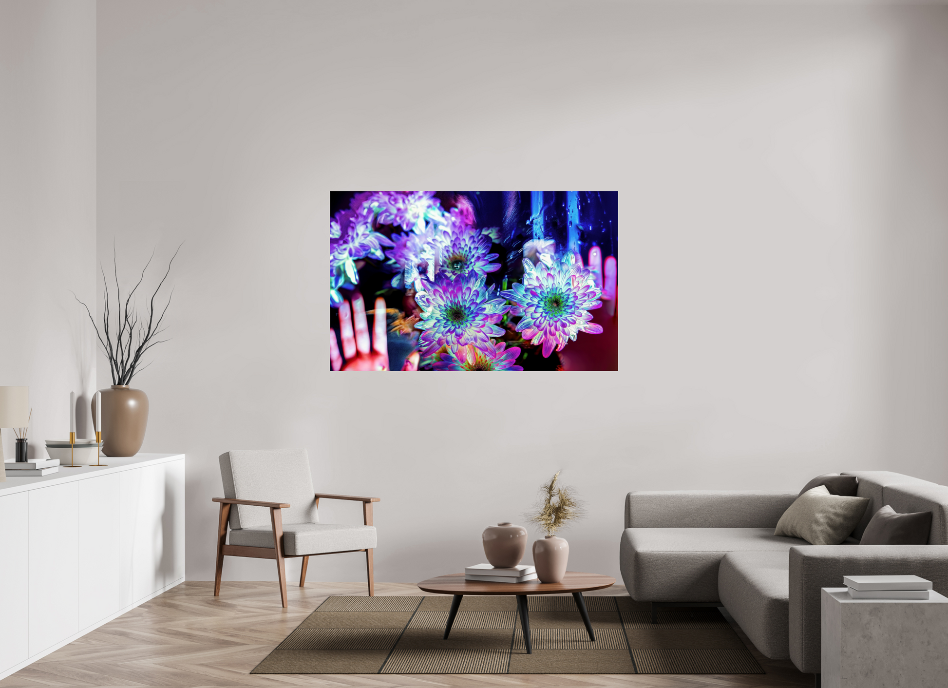 160 x 100 cm, 1 Tirage simple sur papier photo Fuji Crystal Pearl Pétales contre ma peau, lumière contre la tienne