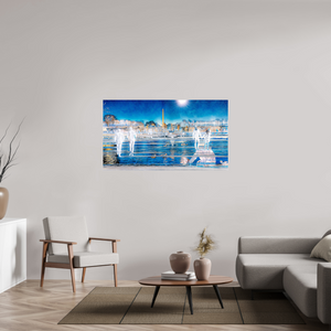 144 x 81 cm, 3 Tirage photo sous Verre acrylique Les pas flottaient au-dessus du temps