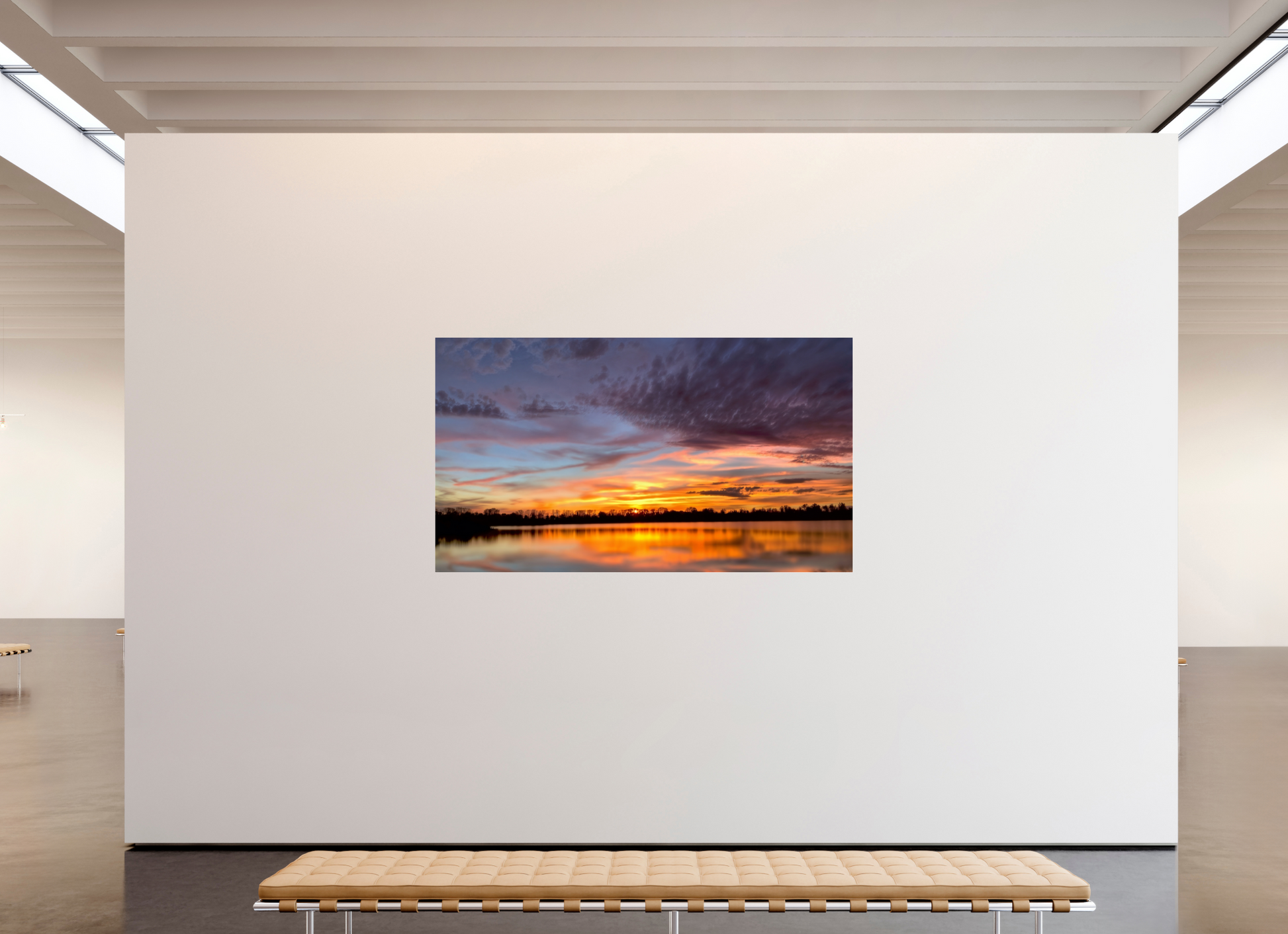 208 x 117 cm, Tirage photo sous Verre acrylique 11 Reflets d’un Même Ciel XI – L’Éclat du Couchant
