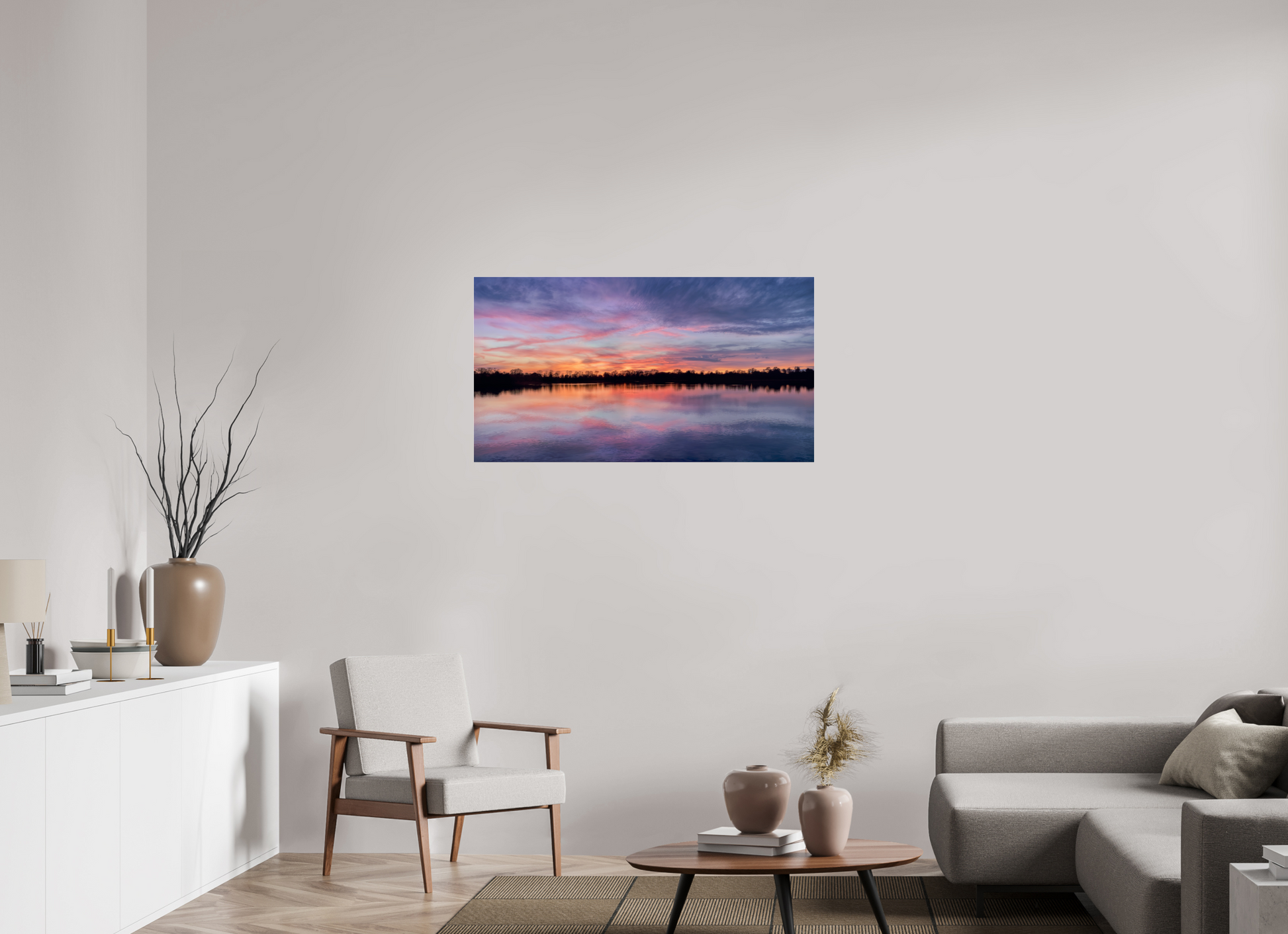 110,1 x 60 cm, Tirage photo sous Verre acrylique Reflets d’un Même Ciel I – Naissance du Feu