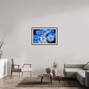 96 x 60 cm, 10 Cadre Noir Flottant Éclosions dans le courant céleste