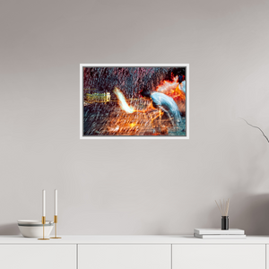 60 x 40 cm, 9 Caisse américaine Blanche Rituel où le feu apprend le rythme