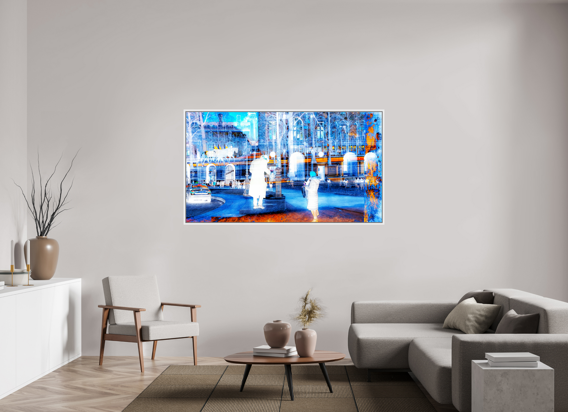 176 x 99 cm, 9 Caisse américaine Blanche Ce que la ville montre à ceux qui s’arrêtent
