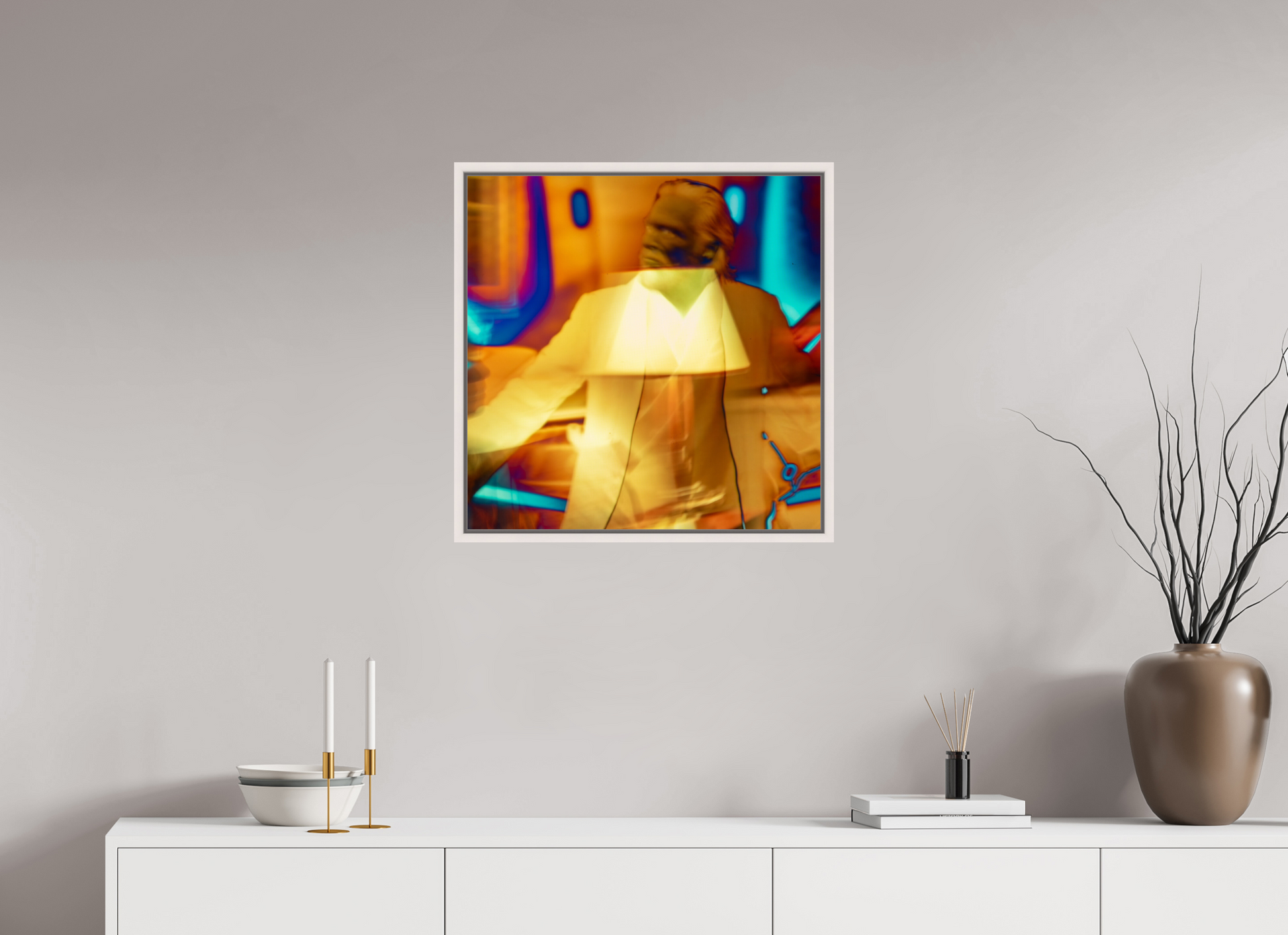 60 x 60 cm, Caiise Verre acryl PApier metal sf