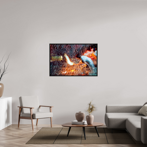 120 x 80 cm, 8 Caisse américaine Noire Rituel où le feu apprend le rythme