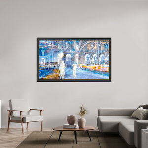 176 x 99 cm, 11 Cadre Noir-Or Les corps devenaient légers en traversant la place