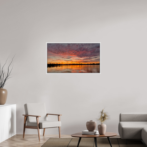 107,3 x 60 cm, Caisse américaine Blanche 15 Reflets d’un Même Ciel XV – L’Embrasement du Soir