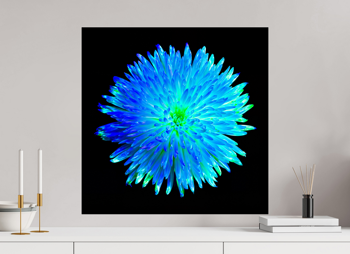 60 x 60 cm, Tirage photo sous Verre acrylique L’Astre Bleu