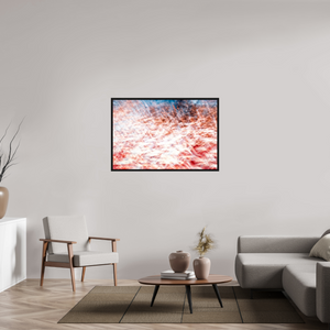 120 x 80 cm, Caisse américaine Noire La mer des plumes rouges
