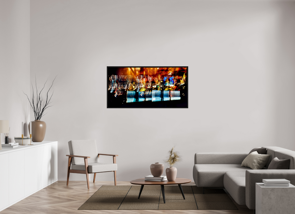 140 x 70 cm, Caisse américaine Noire La pluie dorée du soir