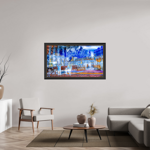 144 x 81 cm, 11 Cadre Noir-Or Ce que la ville protège encore