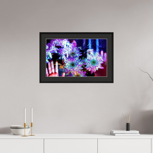 64 x 40 cm, 5 Cadre Noir : Passe-Partout Noir lisière Blanche Pétales contre ma peau, lumière contre la tienne