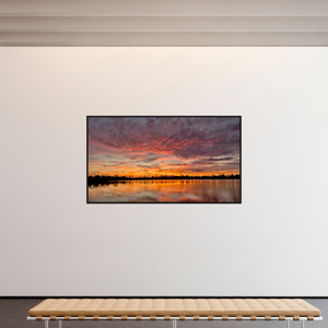 214,6 x 120 cm, Caisse américaine Noire 15 Reflets d’un Même Ciel XV – L’Embrasement du Soir