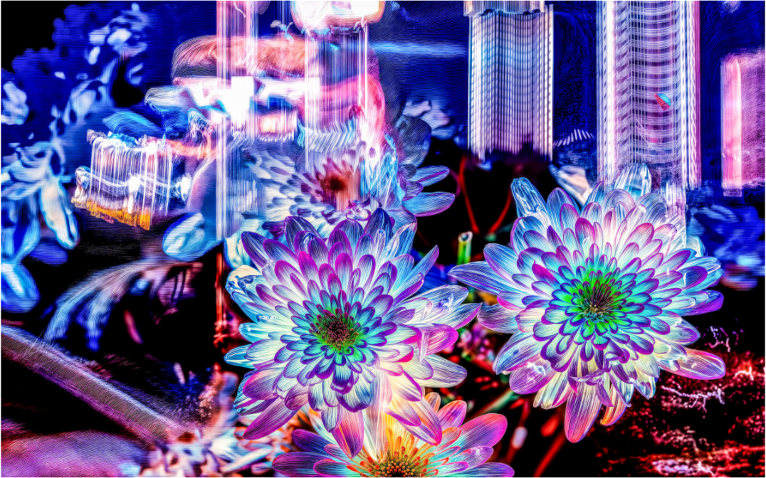 Main image Murmure floral suspendu entre deux éclairs