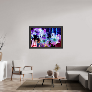 128 x 80 cm, 11 Cadre Noir-Or Pétales contre ma peau, lumière contre la tienne
