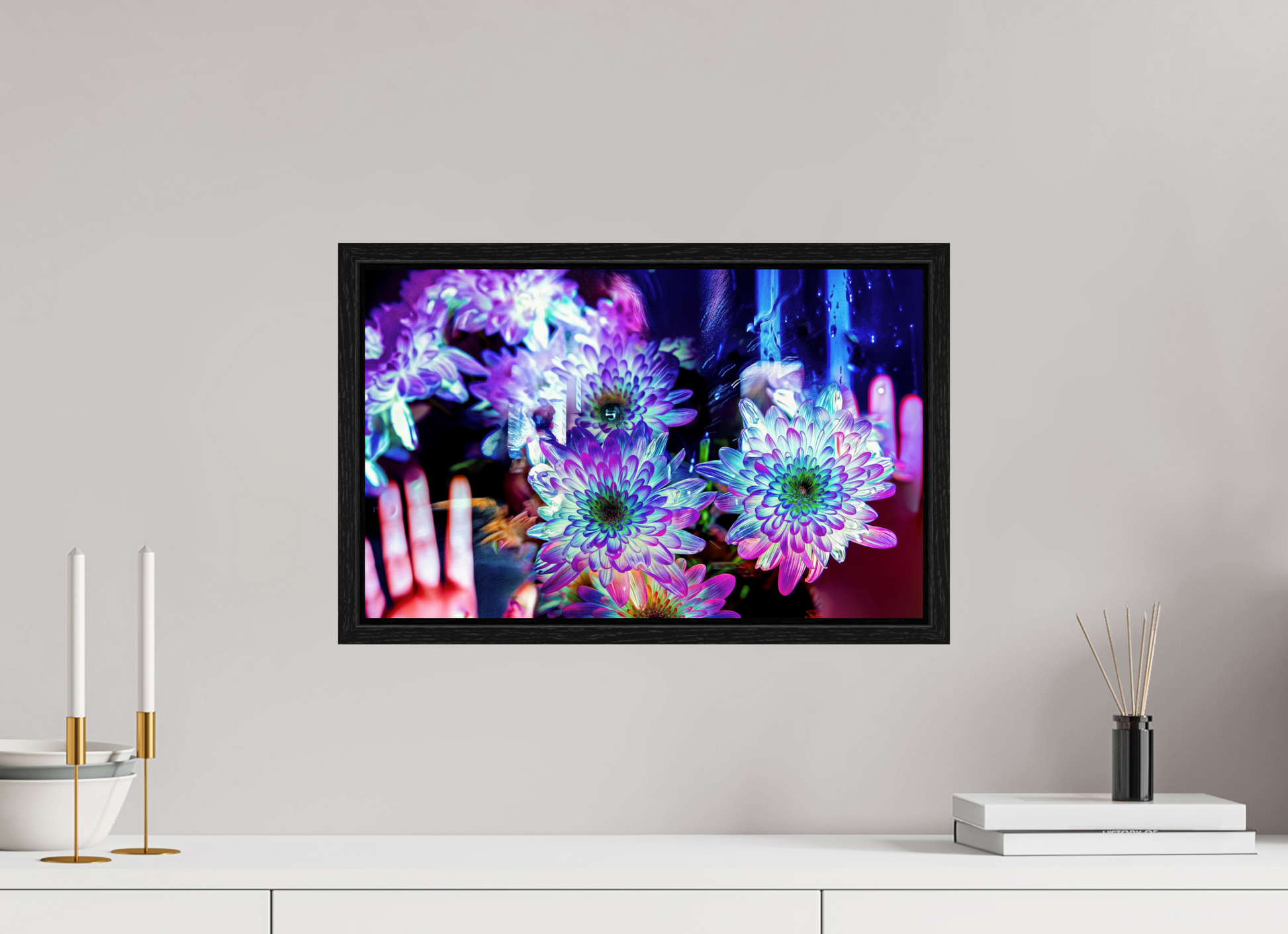 48 x 30 cm, 8 Caisse américaine Noire Pétales contre ma peau, lumière contre la tienne