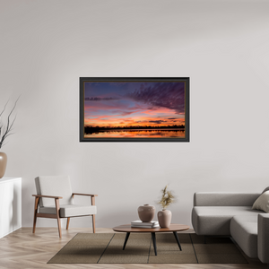 143,7 x 80 cm, Cadre Noir-Or 12 Reflets d’un Même Ciel XII – Les Voiles du Crépuscule