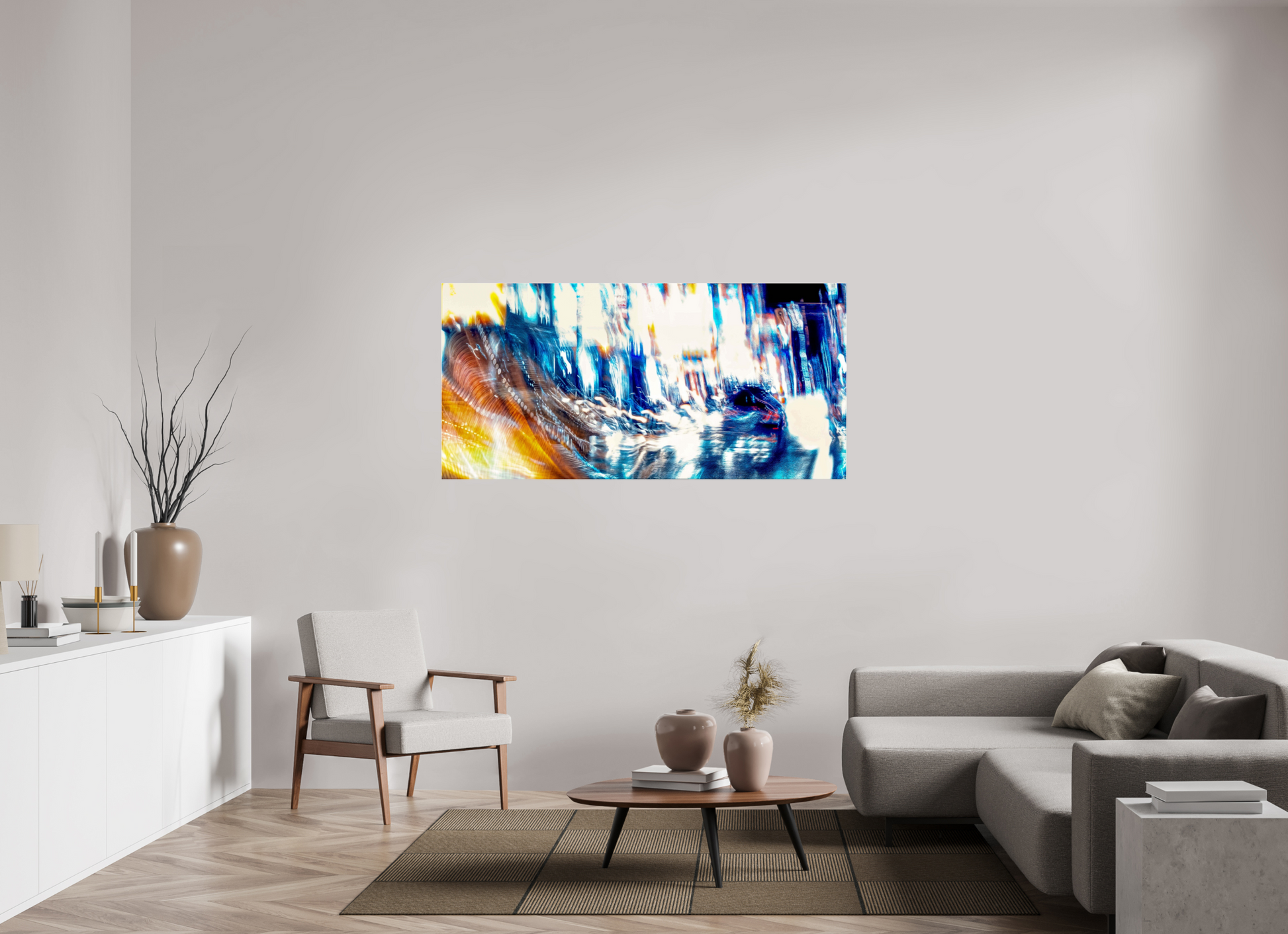 165,2 x 80 cm, 3 Tirage photo sous Verre acrylique L’onde blanche qui fissure la nuit