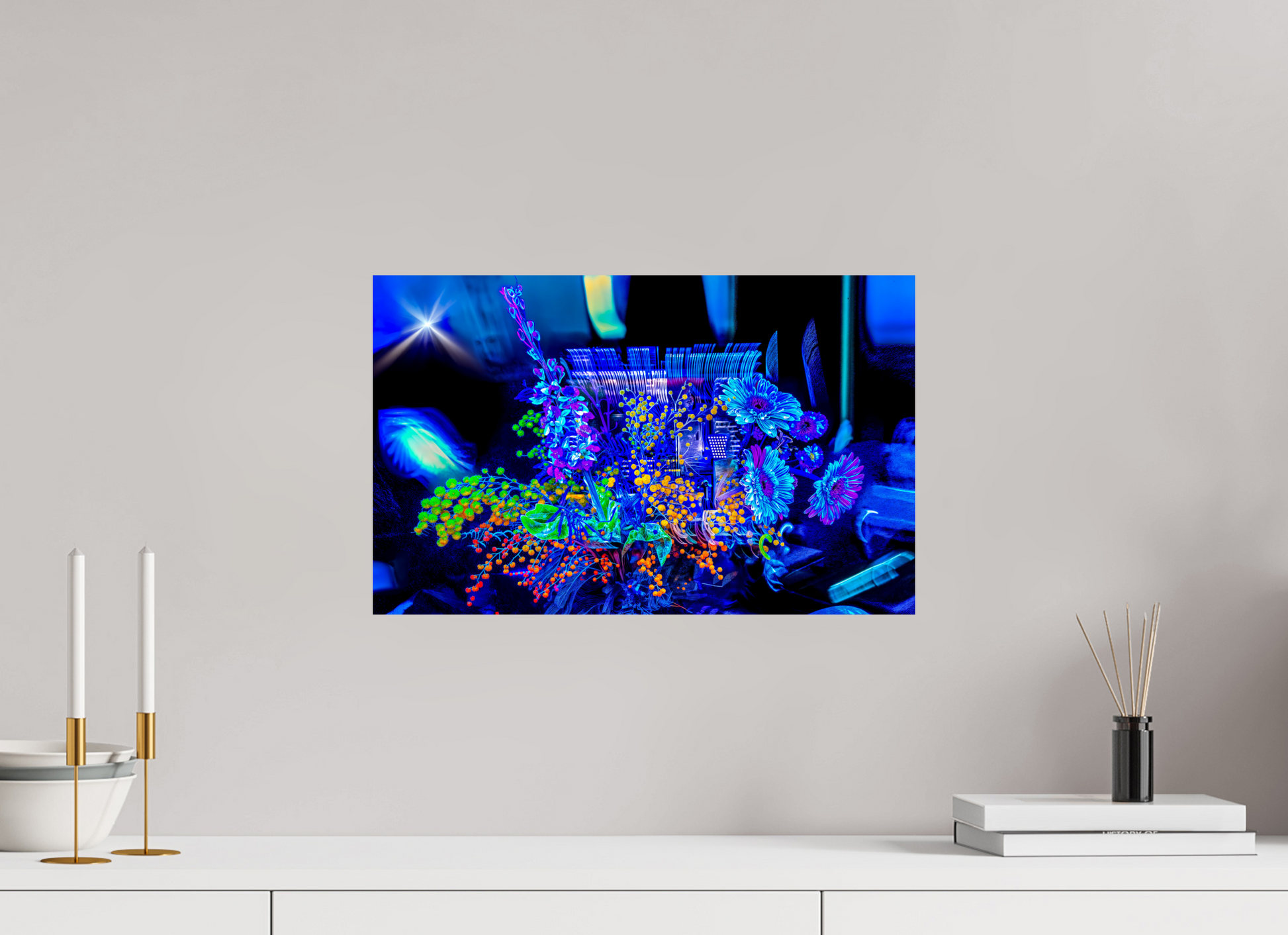 48 x 30 cm, 1 Tirage simple sur papier photo Fuji Crystal Pearl Le bouquet où nos rêves s’illuminent