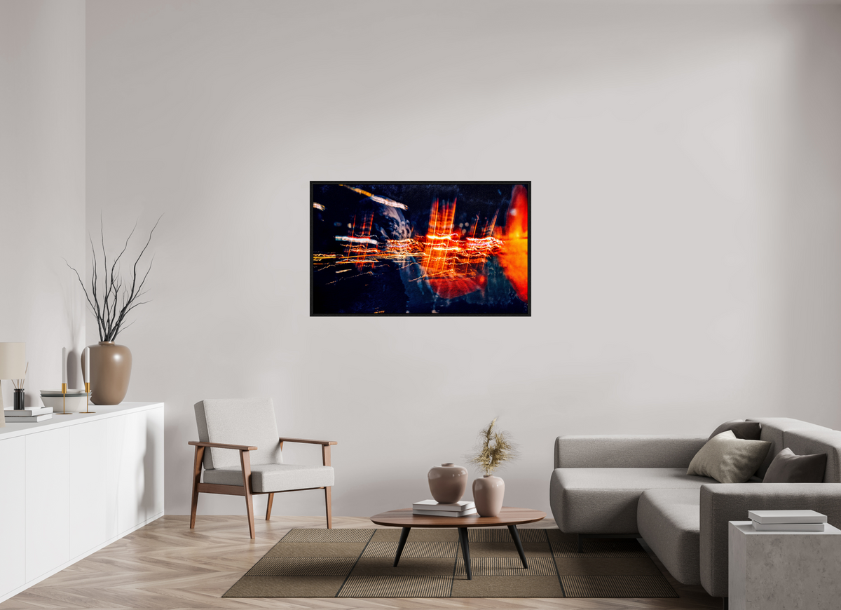 133,4 x 80 cm, Caisse américaine Noire Les fils brûlants de la mémoire