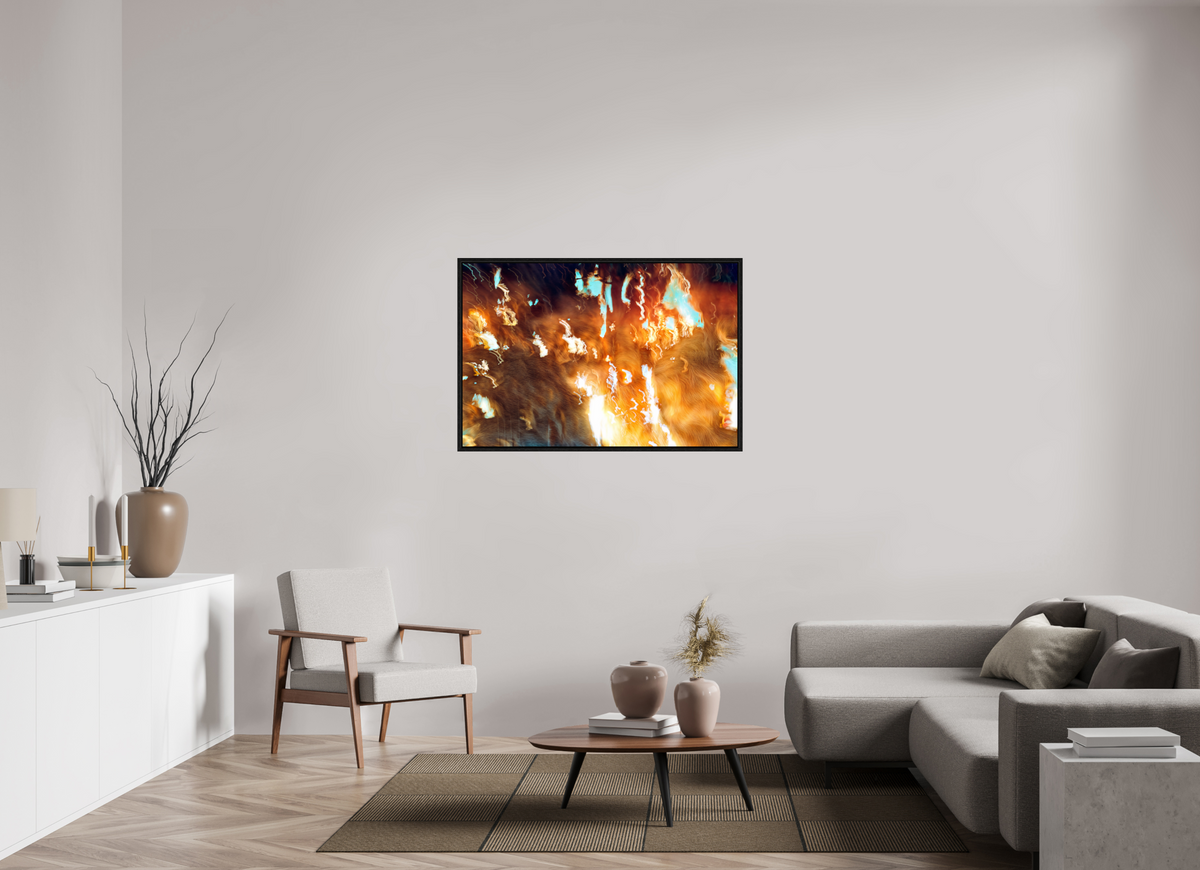 120 x 80 cm, Caisse américaine Noire Les braises du souvenir
