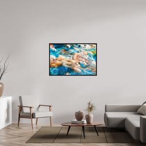 120 x 80 cm, Caisse américaine Noire La danse des eaux secrètes