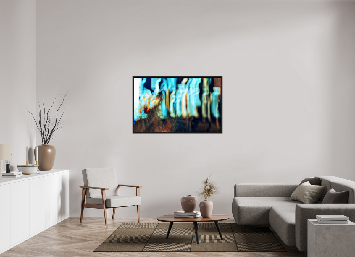 128,4 x 80 cm, Caisse américaine Noire Vibrations errantes