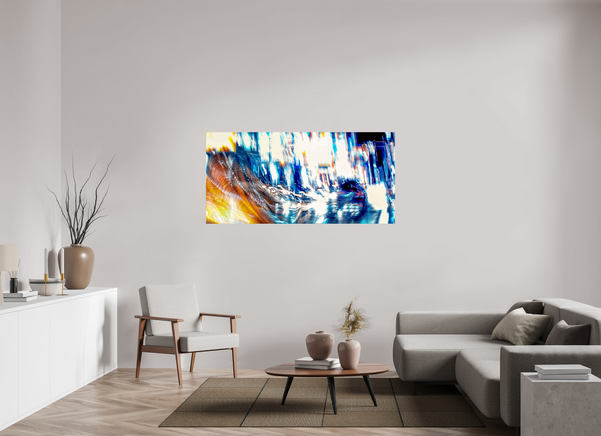 165,2 x 80 cm, Tirage photo contrecollé sur Dibond L’onde blanche qui fissure la nuit