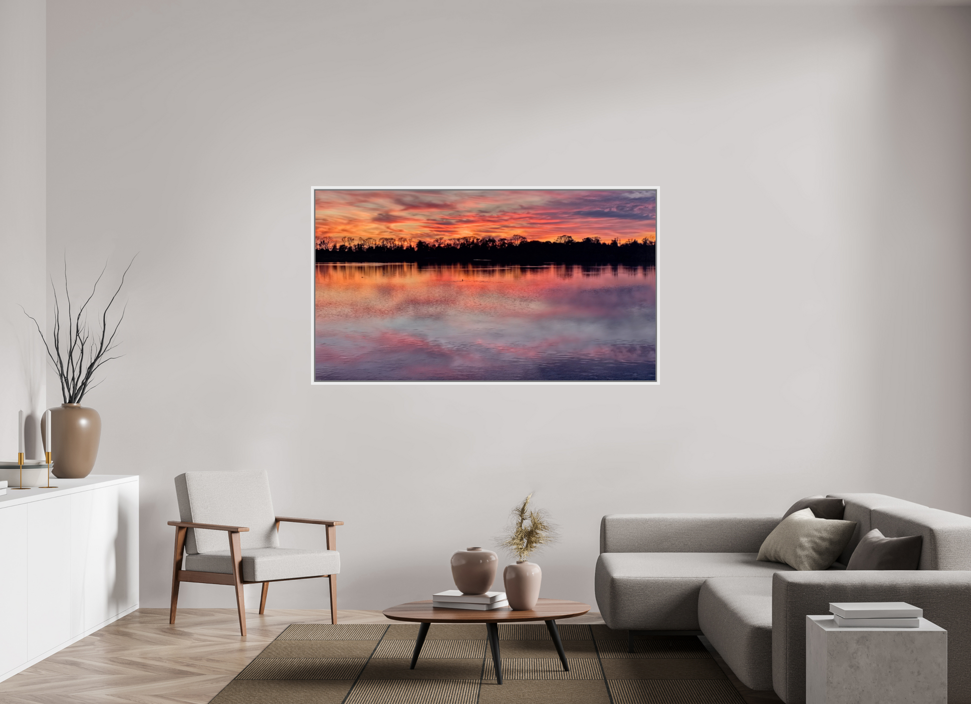 179 x 100 cm, Caisse américaine Blanche Reflets d’un Même Ciel V – Le Ciel Renversé